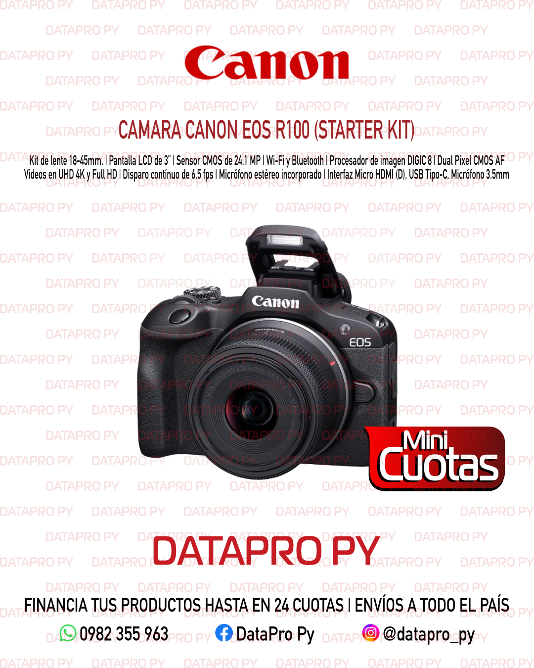 Cámara Canon EOS R100 (Starter Kit)